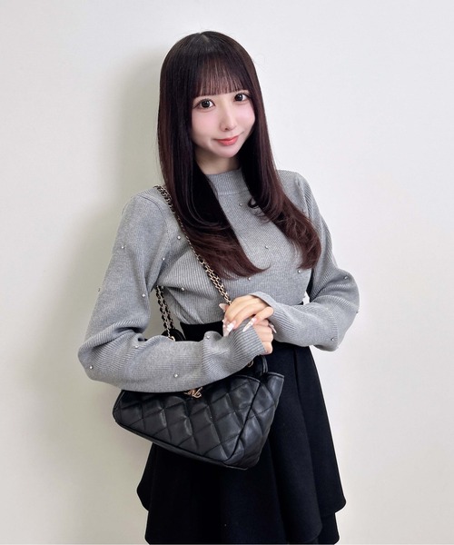 INGNI(イング)の「ハイネックビジュー付リブニット(ニット/セーター・レディース・グレー/ブラック/ボルドー/アイボリー・M)」の20枚目の写真