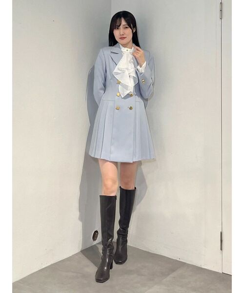 MERCURYDUO(マーキュリーデュオ)の「ホットフィックスラッフルタイブラウス(シャツ/ブラウス・レディース・オフホワイト/ラベンダー・FREE)」の8枚目の写真