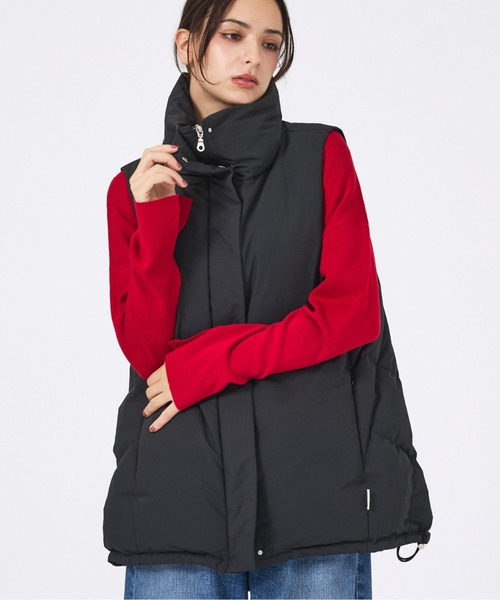 KWD(ケーダブルディー)の「【KWD/ケーダブルディー】スタンドカラーダウンベスト/STAND COLLAR DOWN VEST/ダウン/ベスト(ダウンベスト・レディース・ブラック/アイボリー・フリー)」の2枚目の写真