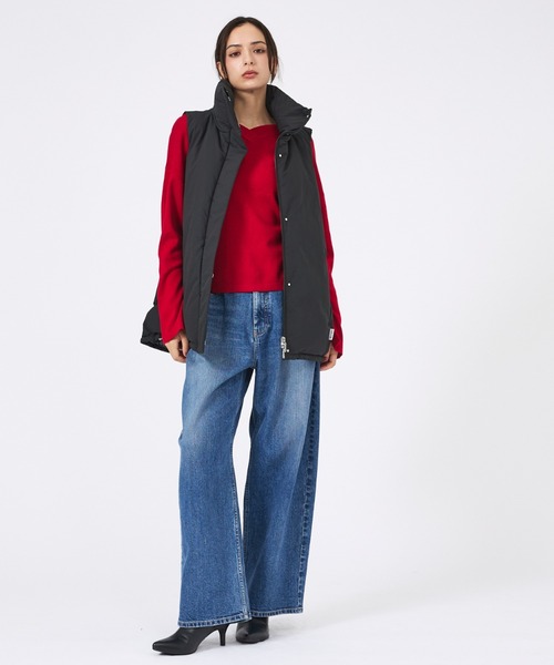 KWD(ケーダブルディー)の「【KWD/ケーダブルディー】スタンドカラーダウンベスト/STAND COLLAR DOWN VEST/ダウン/ベスト(ダウンベスト・レディース・ブラック/アイボリー・フリー)」の3枚目の写真