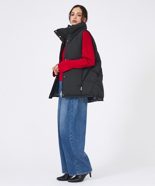 KWD(ケーダブルディー)の「【KWD/ケーダブルディー】スタンドカラーダウンベスト/STAND COLLAR DOWN VEST/ダウン/ベスト(ダウンベスト・レディース・ブラック/アイボリー・フリー)」の4枚目の写真