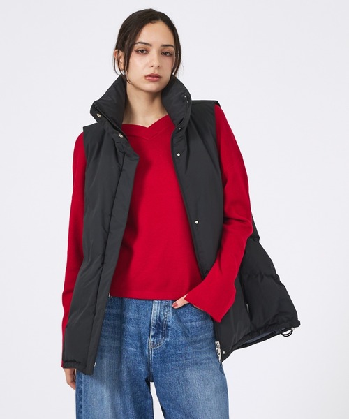 KWD(ケーダブルディー)の「【KWD/ケーダブルディー】スタンドカラーダウンベスト/STAND COLLAR DOWN VEST/ダウン/ベスト(ダウンベスト・レディース・ブラック/アイボリー・フリー)」の5枚目の写真