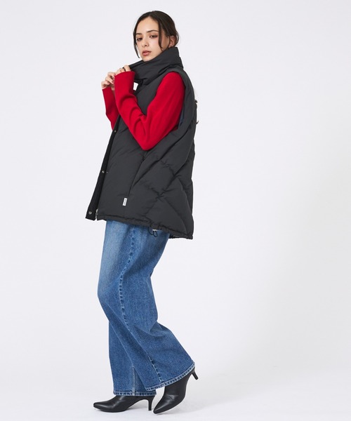 KWD(ケーダブルディー)の「【KWD/ケーダブルディー】スタンドカラーダウンベスト/STAND COLLAR DOWN VEST/ダウン/ベスト(ダウンベスト・レディース・ブラック/アイボリー・フリー)」の9枚目の写真