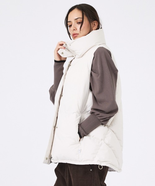 KWD(ケーダブルディー)の「【KWD/ケーダブルディー】スタンドカラーダウンベスト/STAND COLLAR DOWN VEST/ダウン/ベスト(ダウンベスト・レディース・ブラック/アイボリー・フリー)」の14枚目の写真