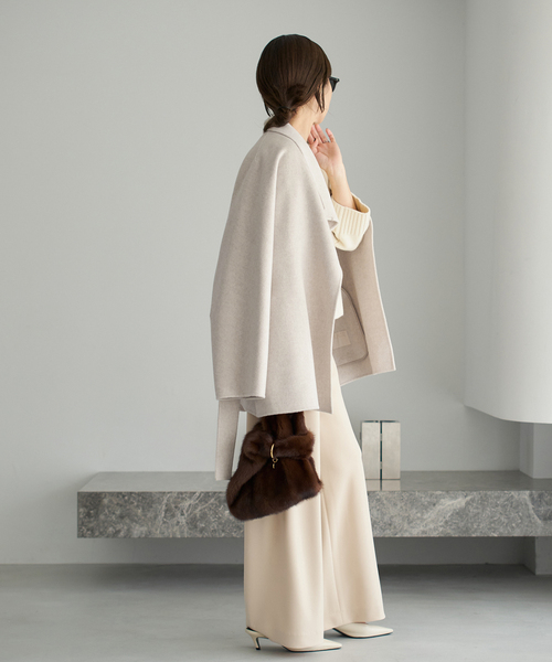 plage（プラージュ）の「《WEB限定追加》HAMILTON DRAPE HALF コート（その他アウター・レディース・アイボリー・36/38）」の2枚目の写真