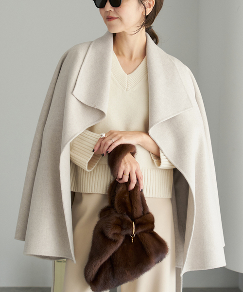 plage（プラージュ）の「《WEB限定追加》HAMILTON DRAPE HALF コート（その他アウター・レディース・アイボリー・36/38）」の4枚目の写真
