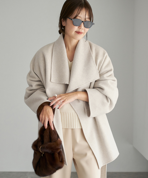 plage（プラージュ）の「《WEB限定追加》HAMILTON DRAPE HALF コート（その他アウター・レディース・アイボリー・36/38）」の5枚目の写真