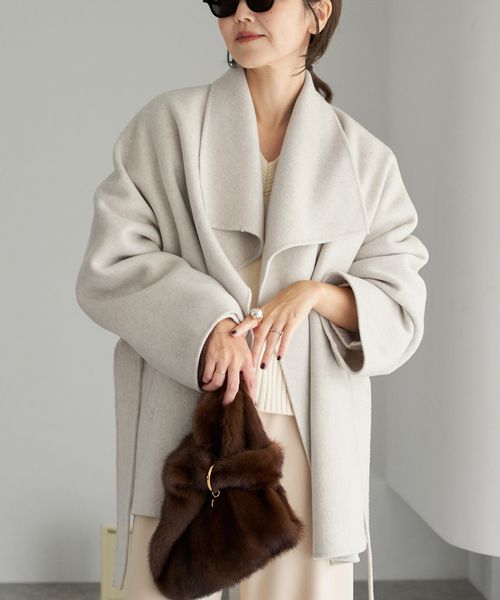 plage（プラージュ）の「《WEB限定追加》HAMILTON DRAPE HALF コート（その他アウター・レディース・アイボリー・36/38）」の6枚目の写真