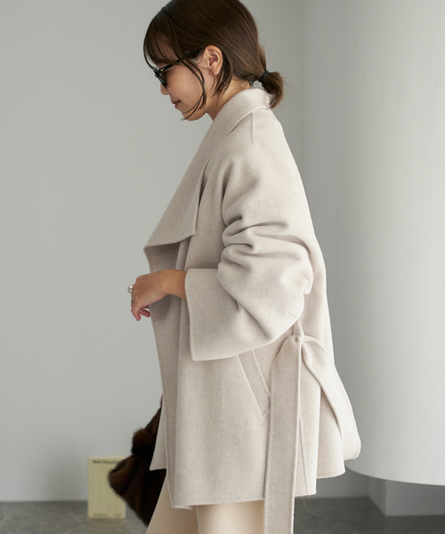 plage（プラージュ）の「《WEB限定追加》HAMILTON DRAPE HALF コート（その他アウター・レディース・アイボリー・36/38）」の7枚目の写真