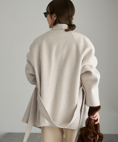 plage（プラージュ）の「《WEB限定追加》HAMILTON DRAPE HALF コート（その他アウター・レディース・アイボリー・36/38）」の8枚目の写真