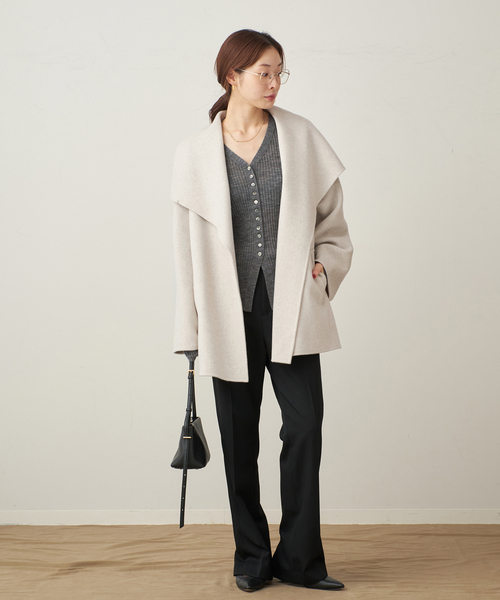 plage（プラージュ）の「《WEB限定追加》HAMILTON DRAPE HALF コート（その他アウター・レディース・アイボリー・36/38）」の9枚目の写真