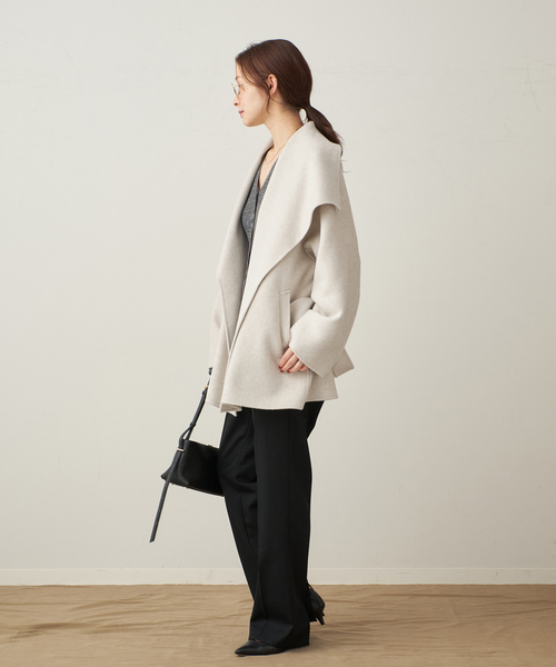 plage（プラージュ）の「《WEB限定追加》HAMILTON DRAPE HALF コート（その他アウター・レディース・アイボリー・36/38）」の10枚目の写真