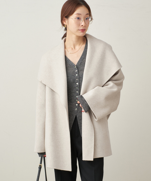 plage（プラージュ）の「《WEB限定追加》HAMILTON DRAPE HALF コート（その他アウター・レディース・アイボリー・36/38）」の13枚目の写真