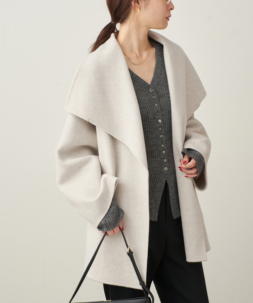 plage（プラージュ）の「《WEB限定追加》HAMILTON DRAPE HALF コート（その他アウター・レディース・アイボリー・36/38）」の14枚目の写真