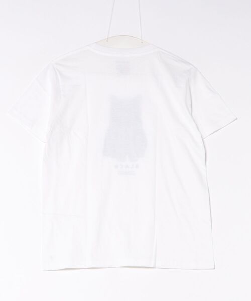 Moftique(モフティック)の「Moftique(モフティック) エントリーモデル 半袖Tシャツ アニマル 黒猫 キャット ペット インクジェットプリント 褪せ感 4.0オンス 薄手 トップス カットソー 夏 カジュアル レディース ユニセックス(Tシャツ/カットソー・レディース・ホワイト・S)」の2枚目の写真