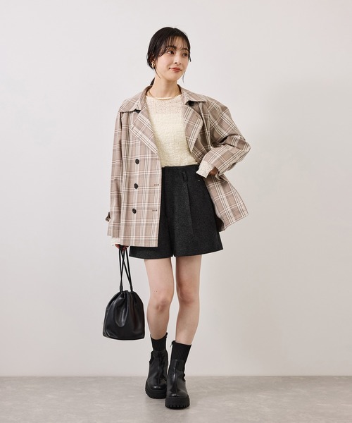 VIS(ビス)の「ジャージメルトンショートパンツ(その他パンツ・レディース・ブラウン系その他2/ベージュ/チャコールグレー・S/M)」の6枚目の写真