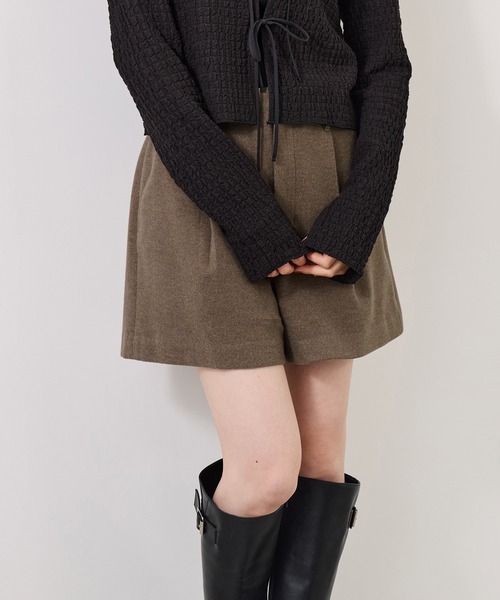 VIS(ビス)の「ジャージメルトンショートパンツ(その他パンツ・レディース・ブラウン系その他2/ベージュ/チャコールグレー・S/M)」の9枚目の写真