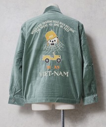 HOUSTON ヒューストン VELVETEEN VIETNAM JACKET 地図 スカル 刺繍 別珍 ベトナムジャケット / ベトジャン / スーベニアジャケット