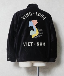 HOUSTON ヒューストン VELVETEEN VIETNAM JACKET 地図 スカル 刺繍 別珍 ベトナムジャケット / ベトジャン / スーベニアジャケット