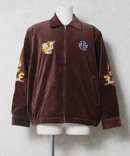 HOUSTON(ヒューストン)の「HOUSTON ヒューストン VELVETEEN VIETNAM JACKET 地図 スカル 刺繍 別珍 ベトナムジャケット / ベトジャン / スーベニアジャケット(ブルゾン・メンズ・ターコイズブルー/ブラウン/ブラック系その他/マルーン/ミント/ブラック・M/XL/L)」の19枚目の写真