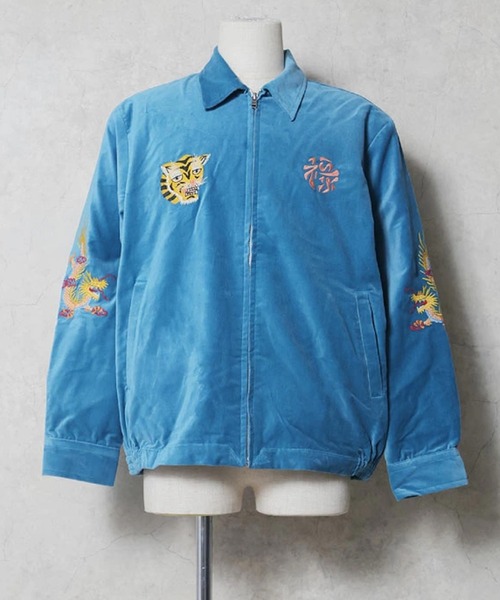 HOUSTON(ヒューストン)の「HOUSTON ヒューストン VELVETEEN VIETNAM JACKET 地図 スカル 刺繍 別珍 ベトナムジャケット / ベトジャン / スーベニアジャケット(ブルゾン・メンズ・ターコイズブルー/ブラウン/ブラック系その他/マルーン/ミント/ブラック・M/XL/L)」の21枚目の写真