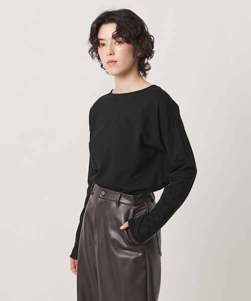 MARW UNITED ARROWS(マルゥ ユナイテッドアローズ)の「<MARW UNITED ARROWS>ボートネック ロングスリーブ カットソー(Tシャツ/カットソー・レディース・ライトグレー/ブラック/ネイビー・FREE)」の1枚目の写真