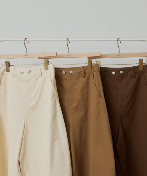OLUN(オルン)の「twill curve pants/ツイルカーブパンツ(その他パンツ・レディース・アイボリー/ダークベージュ/ブラウン・SMALL/X-SMALL/FREE)」の6枚目の写真