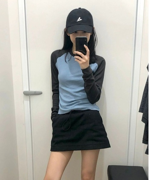 SHEPP(シープ)の「【26年秋冬新作】クルーネック バイカラー ラグランTシャツ(Tシャツ/カットソー・レディース・ブルー/ホワイト/ブラウン/ピンク/ライトグレー・M)」の17枚目の写真