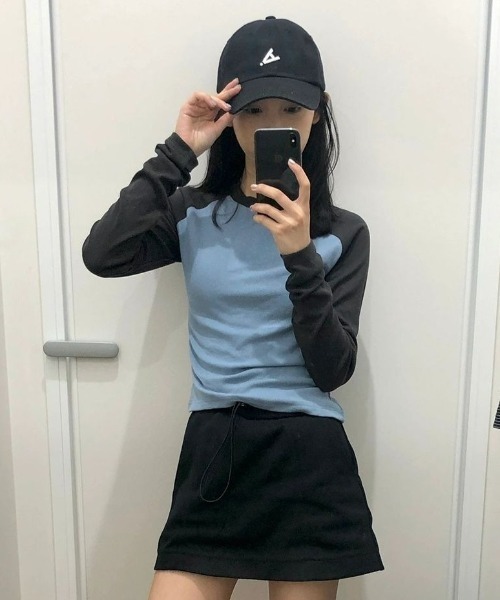 SHEPP(シープ)の「【26年秋冬新作】クルーネック バイカラー ラグランTシャツ(Tシャツ/カットソー・レディース・ブルー/ホワイト/ブラウン/ピンク/ライトグレー・M)」の19枚目の写真