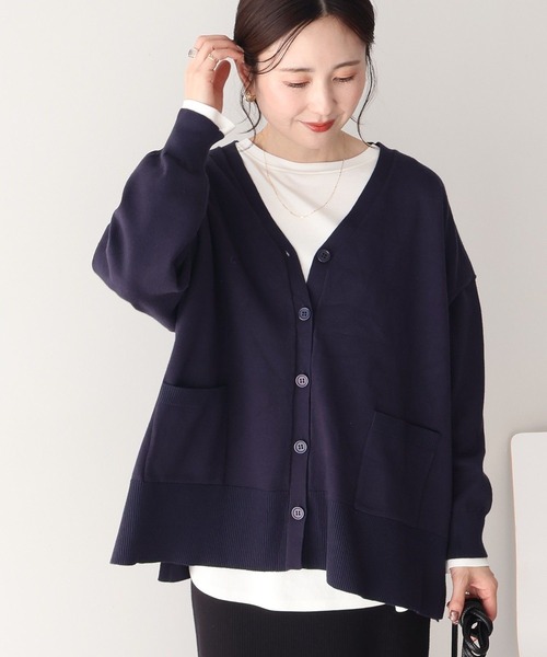 AMERICAN HOLIC(アメリカンホリック)の「【WEB限定】バイパチVネックルーズカーディガン(カーディガン/ボレロ・レディース・ブラック/グレー/アイボリー/ネイビー/グリーン/ベージュ/ピンク・L/M)」の6枚目の写真