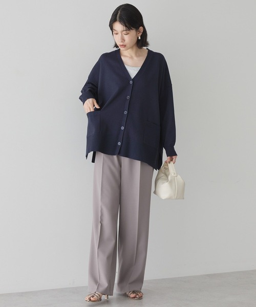 AMERICAN HOLIC(アメリカンホリック)の「【WEB限定】バイパチVネックルーズカーディガン(カーディガン/ボレロ・レディース・ブラック/グレー/アイボリー/ネイビー/グリーン/ベージュ/ピンク・L/M)」の16枚目の写真