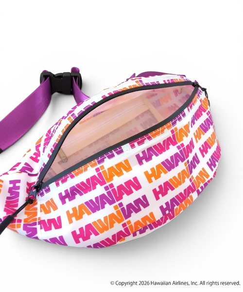 LOCALMOTION HAWAII(ローカルモーション ハワイ)の「ハワイアン航空ウエストバッグ(ボディバッグ/ウエストポーチ・レディース・ホワイト/マルチ・ONE SIZE)」の6枚目の写真