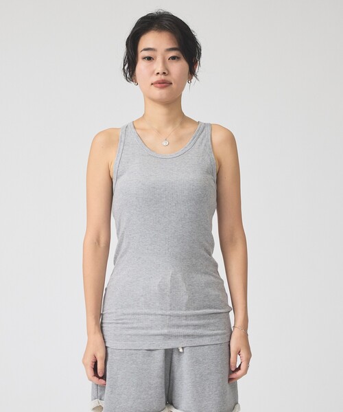 Rouge vif(ルージュヴィフ)の「【IRONING/アイロニング】SHEER RIB TANK タンクトップ(タンクトップ・レディース・ライトグレー・フリー)」の4枚目の写真