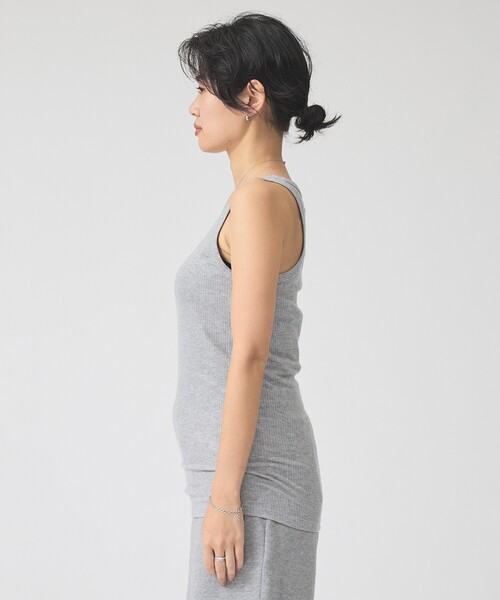 Rouge vif(ルージュヴィフ)の「【IRONING/アイロニング】SHEER RIB TANK タンクトップ(タンクトップ・レディース・ライトグレー・フリー)」の5枚目の写真