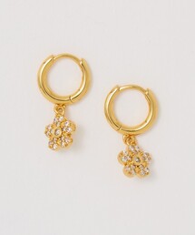 ミニフラワー&フープ ピアス