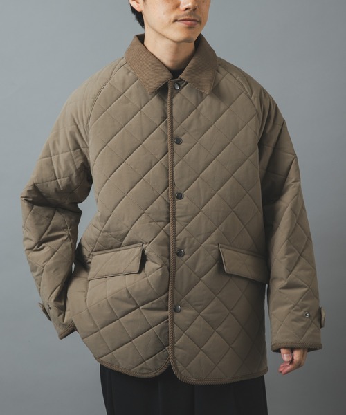 ITEMS URBANRESEARCH(アイテムズ アーバンリサーチ)の「襟コーデュロイ中綿 キルティングジャケット(ダウンジャケット/コート・メンズ・ネイビー/ベージュ/ブラック/ブルー系その他/ベージュ系その他/ブラック系その他・MEDIUM/LARGE)」の3枚目の写真