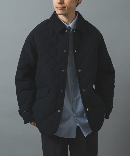 ITEMS URBANRESEARCH(アイテムズ アーバンリサーチ)の「襟コーデュロイ中綿 キルティングジャケット(ダウンジャケット/コート・メンズ・ネイビー/ベージュ/ブラック/ブルー系その他/ベージュ系その他/ブラック系その他・MEDIUM/LARGE)」の5枚目の写真