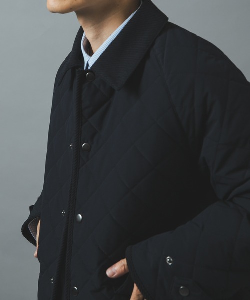 ITEMS URBANRESEARCH(アイテムズ アーバンリサーチ)の「襟コーデュロイ中綿 キルティングジャケット(ダウンジャケット/コート・メンズ・ネイビー/ベージュ/ブラック/ブルー系その他/ベージュ系その他/ブラック系その他・MEDIUM/LARGE)」の7枚目の写真