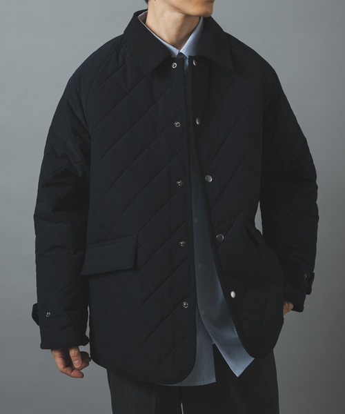 ITEMS URBANRESEARCH(アイテムズ アーバンリサーチ)の「襟コーデュロイ中綿 キルティングジャケット(ダウンジャケット/コート・メンズ・ネイビー/ベージュ/ブラック/ブルー系その他/ベージュ系その他/ブラック系その他・MEDIUM/LARGE)」の10枚目の写真