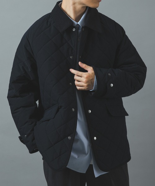 ITEMS URBANRESEARCH(アイテムズ アーバンリサーチ)の「襟コーデュロイ中綿 キルティングジャケット(ダウンジャケット/コート・メンズ・ネイビー/ベージュ/ブラック/ブルー系その他/ベージュ系その他/ブラック系その他・MEDIUM/LARGE)」の11枚目の写真