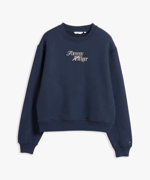 TOMMY HILFIGER（トミーヒルフィガー）の「クルーネックスウェットプルオーバー（スウェット・レディース・ネイビー/ホワイト・SMALL/MEDIUM/X-SMALL）」の7枚目の写真