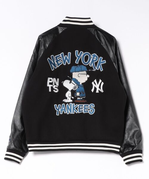 PEANUTS(ピーナッツ)の「【PEANUTS/ピーナッツ】【ユニセックスデザイン リンクコーデ・カップルコーデにも◎】MLB×PEANUTS スタジアムジャンパー スタジャン オーバーサイズ フェイクレザー ドジャース ヤンキース パドレス(スタジャン・メンズ・ブラック系その他/ブラック系その他2/グレー系その他3・LARGE/X-LARGE/MEDIUM)」の7枚目の写真