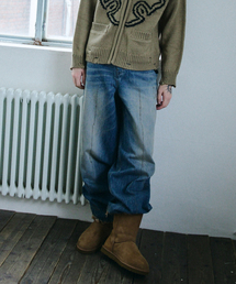 ヴィンテージダメージデニムパンツ ブルー