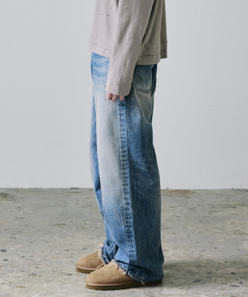 MAISON MINED(メゾンミネド)の「ヴィンテージダメージデニムパンツ ブルー(デニムパンツ・メンズ・その他・MEDIUM/LARGE)」の5枚目の写真