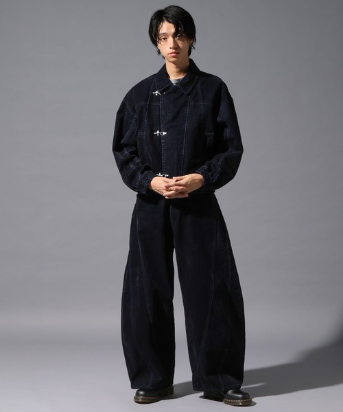 LAND MUSEUM（ランドミュージアム）の「【セットアップ着用可能】LAND MUSEUM／フロッキーデニムバレルパンツ（その他パンツ・メンズ・ネイビー/ダークブラウン・MEDIUM/LARGE）」の7枚目の写真