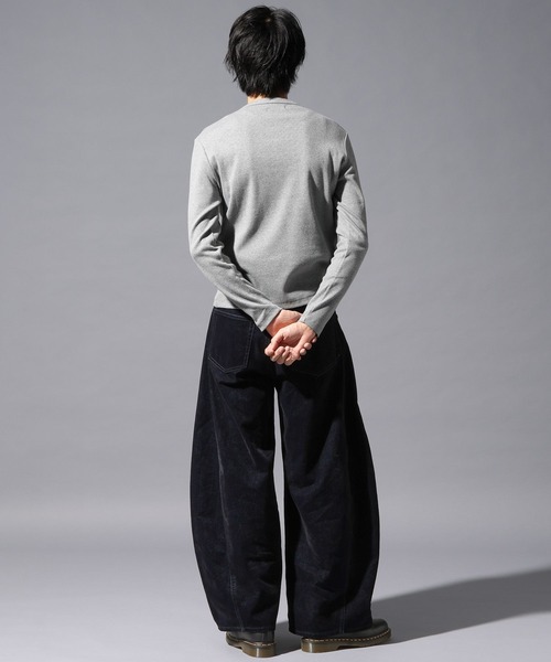 LAND MUSEUM（ランドミュージアム）の「【セットアップ着用可能】LAND MUSEUM／フロッキーデニムバレルパンツ（その他パンツ・メンズ・ネイビー/ダークブラウン・MEDIUM/LARGE）」の10枚目の写真