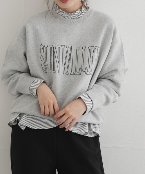 URBAN RESEARCH Sonny Label（アーバンリサーチサニーレーベル）の「スウェットライクロゴニット（ニット/セーター・レディース・ネイビー/チャコールグレー/グレー系その他・FREE）」の2枚目の写真