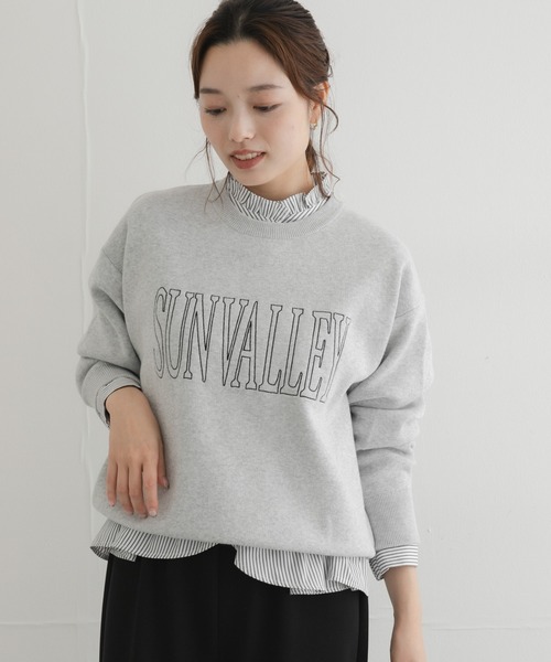 URBAN RESEARCH Sonny Label（アーバンリサーチサニーレーベル）の「スウェットライクロゴニット（ニット/セーター・レディース・ネイビー/チャコールグレー/グレー系その他・FREE）」の4枚目の写真