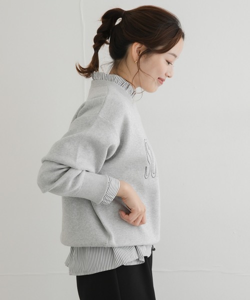 URBAN RESEARCH Sonny Label（アーバンリサーチサニーレーベル）の「スウェットライクロゴニット（ニット/セーター・レディース・ネイビー/チャコールグレー/グレー系その他・FREE）」の5枚目の写真