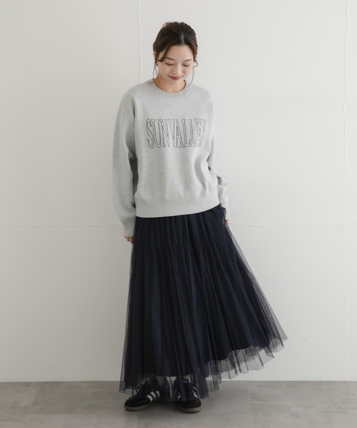 URBAN RESEARCH Sonny Label（アーバンリサーチサニーレーベル）の「スウェットライクロゴニット（ニット/セーター・レディース・ネイビー/チャコールグレー/グレー系その他・FREE）」の9枚目の写真